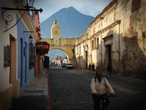 Photograph in the arch of Antigua Guatemala